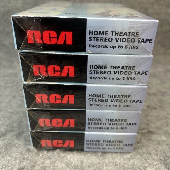 Lot Of 5 New Blank VHS Tapes RCA T-120 6 Hour Home theater Stereo Video Tape VCR - Picture 5 of 6